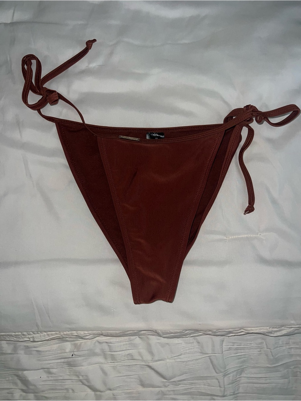 PrettyLittleThing Brown Tie-Side Bikini Bottoms